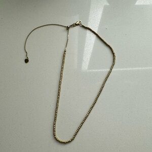 Diamond cut ball 14 k gold adjustable necklace